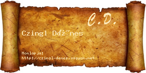 Czingl Dénes névjegykártya