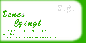 denes czingl business card